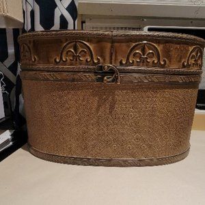 Vintage Decorative Brass & Wooden box